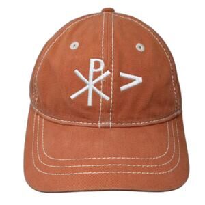 District Orange Baseball Cap Hat White OS Slideback 1 John 4:4 Embroidered Logo